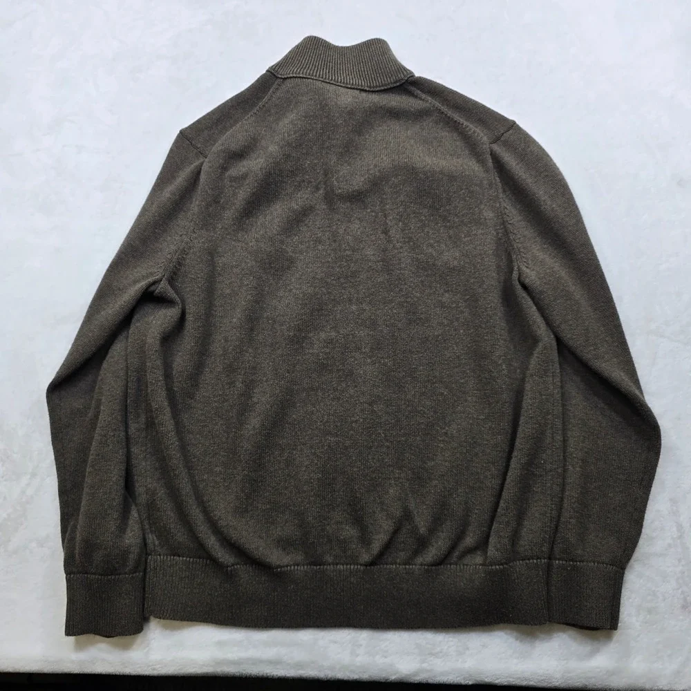 Banana Republic Military‎ Pullover Sweater Mens XL Dark Green Knit Button Neck